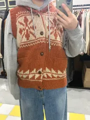 M niko and ニコアンド ヘビーウール 100% 숄カラー ベスト