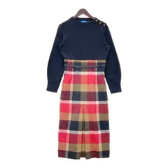 BLUE LABEL CRESTBRIDGE ブルーレーベルクレストブリッジ チェックブライト起毛コンビドレス ワンピース サイズ38 トップス DL17667■
