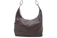 ロンシャン ルフローネ ワンショルダー ホーボーバッグ ロゴ シルバー金具 レザー 紫 パープル LONGCHAMP 4905h