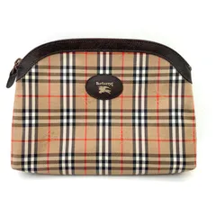 【BURBERRY】バーバリー クラッチバッグ セカンドバッグ ノバチェック キャンバス レザー ★