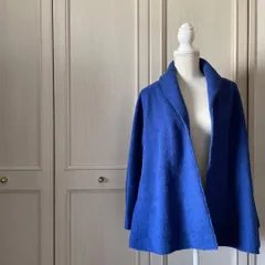 36 45R フォーティファイブアール ジャケット アウター 長袖 アルパカ ブルー 青 藍色 　BLUE　alpaca　ウール　Wool　お呼ばれ　デート　オフィスカジュアル　食事会　可愛い　お出かけ　上品　無地　おしゃれ　アメカジのサムネイル