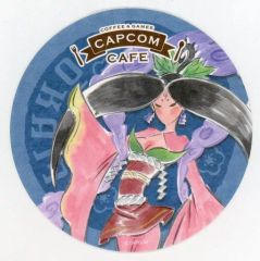 カプコンカフェ】大神コラボ オリジナル アマテラス赤 コースター 2018