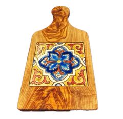 AfricanSquare】オリーブハンドルカッティングボードL ハンドメイド