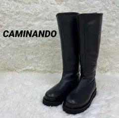 CAMINANDO カミナンド RIDING LONG BOOTS ライジング ロングブーツ 厚底 レザー 本革 ブラック 黒 21122W レディース