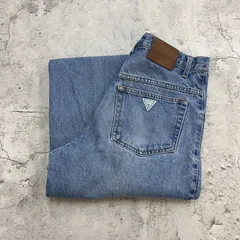 90s　USA製　GUESS　ゲス　ボトムス　デニムパンツ　古着　ライトインディゴ　W31 L33のサムネイル