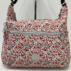 8017　Kipling　キプリング　ショルダーバッグ　花柄　フラワー　チャーム付き　モンキー　ゴリラ　レディース　軽量　シンプル　カジュアル