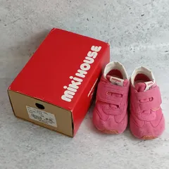 miki HOUSE×Mizuno ミキハウス×ミズノ コラボ スニーカー ピンク サイズ14cm チェリーピンク×ホワイト ベビー シューズ〇□