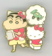 【中古】バッジ・ビンズ しんちゃん×ハローキティ(おもちゃ) 「クレヨンしんちゃん×サンリオキャラクターズ ピンバッジ カスカベ防衛隊」