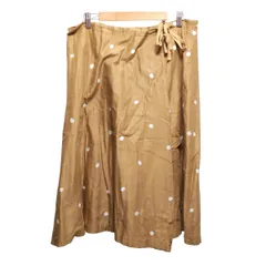 MargaretHowell(マーガレットハウエル) ロングスカート サイズ2 M レディース美品  - ベージュ×ライトブルー ドット柄