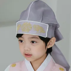 男の子トリョンモ・パープルグレー金龍フリーサイズ(3才～15才)■toryonmo-21-s【男の子 】【帽子】【韓国】【チョゴリ】【王子様】【韓服】