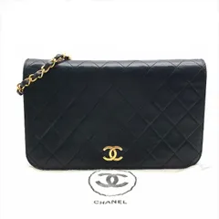 良品 CHANEL シャネル ココマーク マトラッセ ラムスキン チェーン ショルダー バッグ プッシュロック ブラック レディース k6961