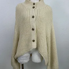 Anina アニナ ニットカーディガン 生成り 厚手 アクリル100% ゆったり ショート丈　20251224-0010