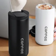 魔法瓶 500ml マグ 蓋付き 水筒 保温 マグボトル ステンレスタンブラー 400ml コップ ふた付き おしゃれ シンプル こぼれない 真空断熱 家 コーヒーボトル 持ち歩き マイボトル タンブラー min#