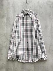 BURBERRY バーバリー ノバチェック ドレスシャツ ワンポイントロゴ刺繍 シャツ size2/白 ■◇レディース