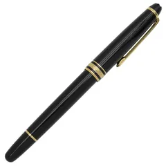 モンブラン Montblanc ボールペン ローラーボール マイスターシュテュック ゴールドコーティング クラシック GP プレシャスレジン ブラック×ゴールド インク切れ 【中古】
