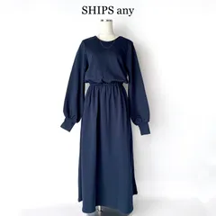 2024✨ タグ付未使用 / SHIPS any シップスエニィ / 〈洗濯機可能〉USAコットン 裏毛 バックリボン ワンピース / ネイビー / フリーサイズ / コットン 綿 100 / 近年モデル / ロング スウェット ワンピース / 春 秋 冬