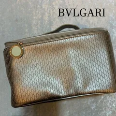 ブルガリ　BVLGARI　PARFUMS　サークルロゴ　バニティーポーチ　ゴールドベージュ　PUレザー　エミレーツ航空　ノベルティ