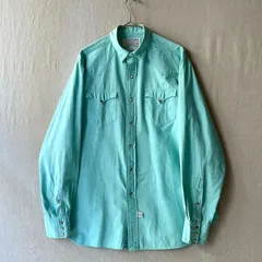 シンガポール製 Polo Ralph Lauren ウエスタン シャツ / L コットン ターコイズ ブルー ビンテージ T5-11038-9550