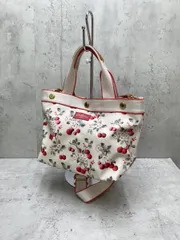Cath Kidston キャスキッドソン さくらんぼ柄 トート バッグ 白×赤 ■■レディース