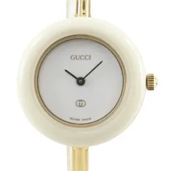 【GUCCI】グッチ チェンジベゼル 1100-L 金メッキ マルチカラー クオーツ アナログ表示 レディース ホワイト文字盤 腕時計