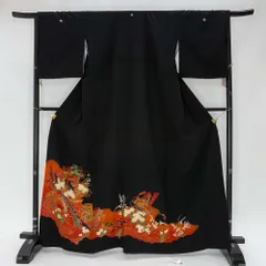 1000円台着物 黒留袖 リサイクル着物 安い リメイク 中古 礼装 ポリエステル リユース 4960