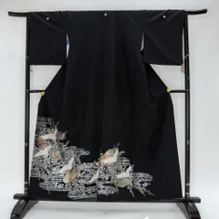 1000円台着物 黒留袖 リサイクル着物 安い リメイク 中古 礼装 ポリエステル リユース 4973