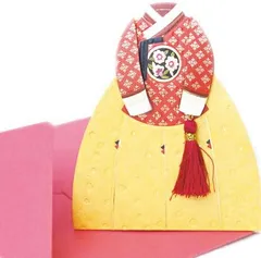 韓国 メッセージカード (韓服 )チマチョゴリ6■messagecard-ft304-6-s【ギフト】【お土産】