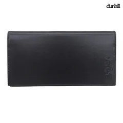 箱付未使用 ダンヒル Dunhill FV1010A ロゴ ホールマーク刻印 レザー 二つ折り財布 黒 メンズ