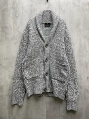 BOW&ARROWS ボウ&アローズ ユナイテッドアローズ ショールカラー ニット メランジ カーディガン sizeS/グレーｘ白  ◆■メンズ