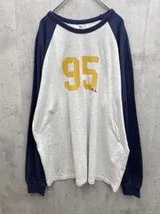 ■MONO-MART LADY'S モノマートレディース オーバーサイズナンバリングラグランロンT 長袖 Tシャツ sizeF/ネイビー ◇■レディース