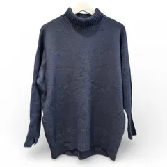 ICB アイシービー ソフトカシミヤハイネックニット 7070407 羊毛混 カシミヤ混 袖スリット ネイビー 紺 sizeL レディース 冬 ゴーゴー古着久喜倉庫店 草2855