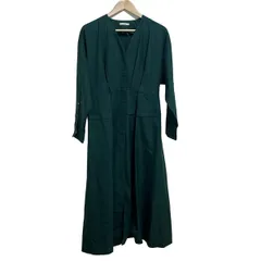 LE PHIL(ルフィル) ワンピース サイズ1 S レディース - ダークグリーン Vネック/長袖/マキシ丈/シャツワンピ