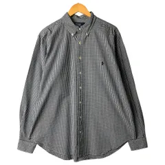 古着 ラルフローレン Ralph Lauren POLO by Ralph Lauren CUSTOM FIT ギンガムチェック 長袖 ボタンダウンチェックシャツ/eaa599805