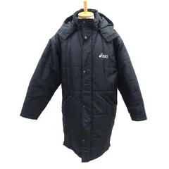 ASICS / アシックス ◆ベンチコート/ロングコート/中綿/フード付き/ブラック/サイズL XGW750 【メンズ/MEN/男性/ボーイズ/紳士】 メンズファッション【中古】 