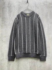 グリーンレーベルリラクシング ユナイテッドアローズ ウール100% ワイドピッチストライプ ニット セーター sizeS/グレー ◆■レディース