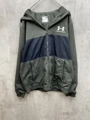 UNDER ARMOUR アンダーアーマー ジップアップ パーカー sizeM/黒ｘ緑 ◇■メンズ