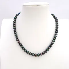 ◆シルバー金具 7-7.5mm珠 着色パール 【ネックレス/ペンダント/トップ/アクセサリー】 ブランド【中古】 