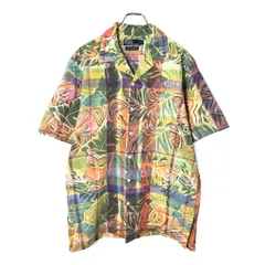 90年代 Polo by Ralph Lauren ポロ ラルフローレン オープンカラー 半袖シャツ 総柄 マルチカラー(メンズ M)中古 古着 V9198