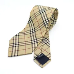 BURBERRY / バーバリー ◆ネクタイ/ノバチェック/シルク/ベージュ 【メンズ/MEN/男性/ボーイズ/紳士】 メンズファッション【中古】  【メール便可】