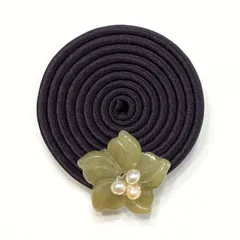 ブローチ ピン 普段使い おしゃれ シンプル 北欧 韓国 結婚式 カジュアル アンティーク パール コルンピン 天然素材 翡翠 真珠 くるくるダークブラウン■korunpin-42-s【シンプル】【ハンドメイド】【帯留め】【着物】【ギフト】