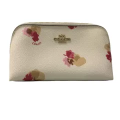 ♪3688 COACH コーチ フローラル コスメポーチ 花柄 ピンク 内側 中古美品 F65349