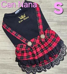 犬服　◇新品、未使用品◇　きゃんナナ　サロペットスカート風ワンピース　レッドチェック　　Sサイズ