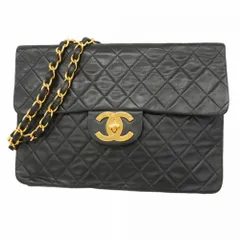 シャネル(Chanel) シャネル ショルダーバッグ デカマトラッセ Wチェーン ラムスキン ブラック レディース