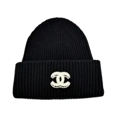 【名東】シャネル ニット帽 ビーニー COCOマーク ブラック 黒 カシミヤ 帽子 レディース アパレル 女 その他