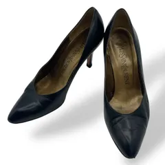 良品　Yves Saint Laurent イヴサンローラン　ハイヒール　パンプス　ピンヒール　レザー　通勤　ビジネス　黒　ブラック　22.5cm 35