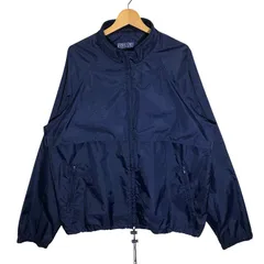 LANDS END ライトアウター ナイロンジャケット ドローコード オーバーサイズ CHINA製 XLサイズ ネイビー