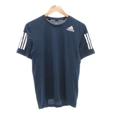 アディダス adidas タグ付き フィットネス 半袖コンプレッションインナー Tシャツ M ロゴ 紺 ネイビー GM0507 /AE