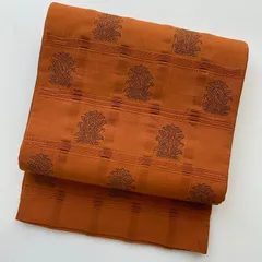 京袋帯 正絹 膨れ 格子 色味の良い MA-2818