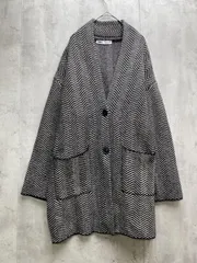 ZARA ザラ ニット コート sizeM/黒/白 ◆■レディース