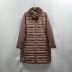 0769 (Sinequanone) ファー付きキルティング ダウンジャケット ロング丈 コート 95